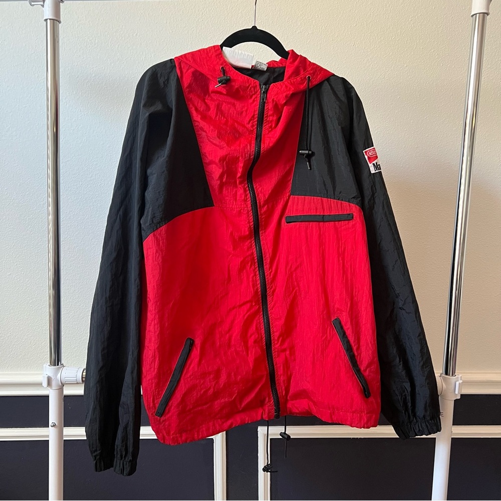Marlboro Cigarettes Vintage Red And Black Adventure Team Windbreaker Jacket